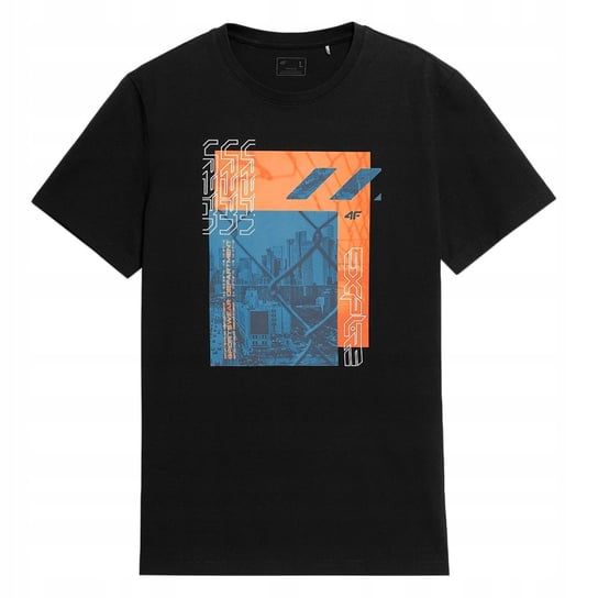 4F T-Shirt Koszulka Męska Tsm012 Głęboka Czerń L 4F