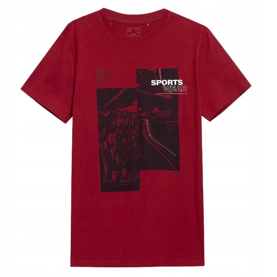 4F T-Shirt Koszulka Męska Tsm017 Czerwona M 4F