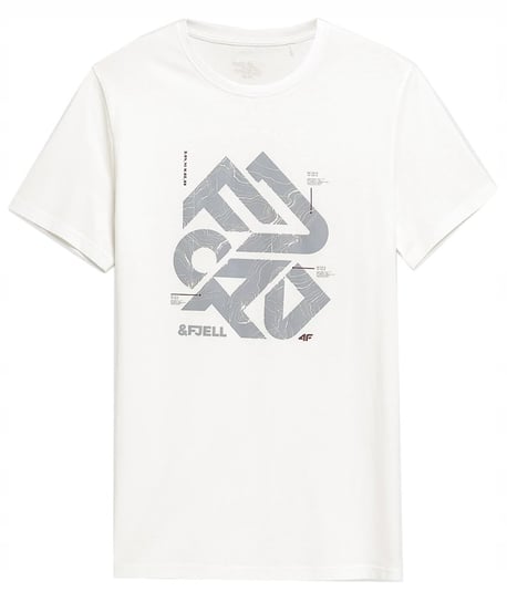 4F T-Shirt Koszulka Męska Tsm066 Biała Xl 4F