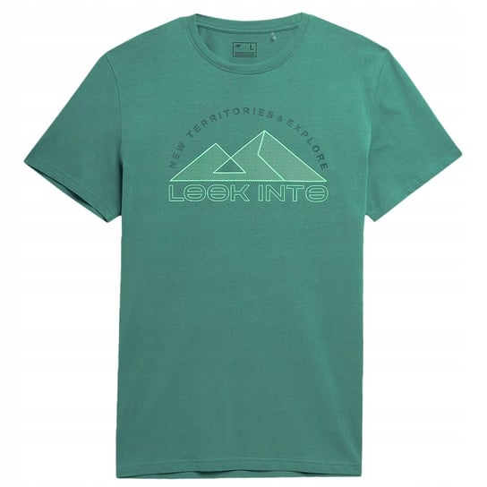 4F T-Shirt Koszulka Ttshm484 Zielona Bawełniana L 4F