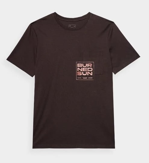 4F, T-shirt męski, burned sand, ciemny brązowy, Rozmiar L (59408970 ) 4F