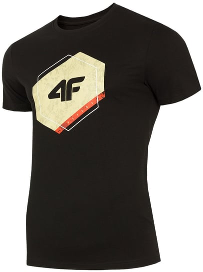 4F, T-shirt męski, H4L19-TSM010 20S, czarny, rozmiar L 4F