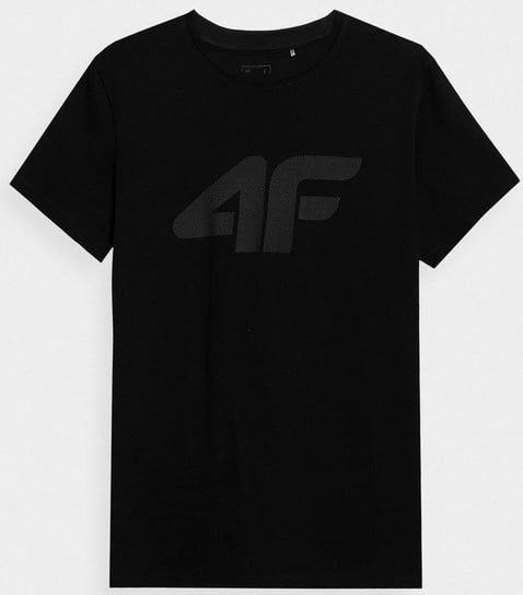 4F, T-shirt z nadrukiem męski, 4FSS23TTSHM537-20S, czarny, rozmiar M 4F