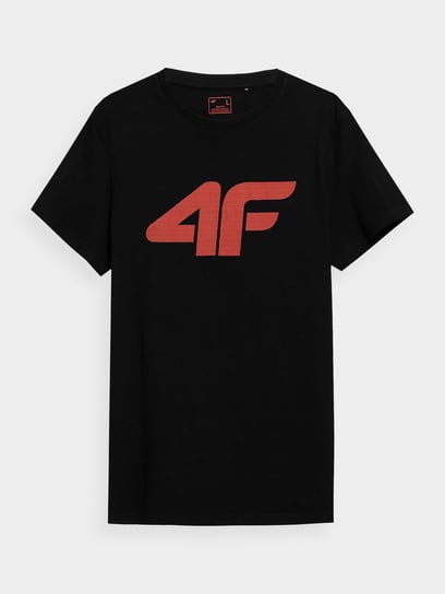 4F, T-shirt z nadrukiem męski, 4FSS23TTSHM537-21S, czarny, rozmiar M 4F
