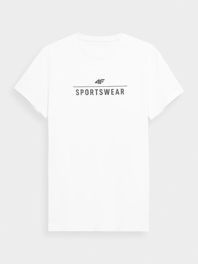 4F, T-shirt z nadrukiem męski, 4FSS23TTSHM539-10S, Biały, rozmiar XL 4F