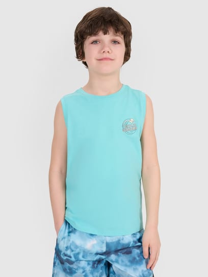 4F Tank top regular z nadrukiem chłopięcy 4FJWSS25TSLEM162-47S Zielony Roz. 122 4F