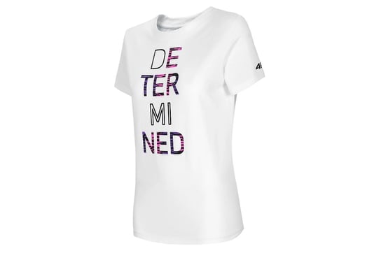 4F Women's T-shirt H4L21-TSD018-10S, Kobieta, T-shirt kompresyjny, Biały 4F