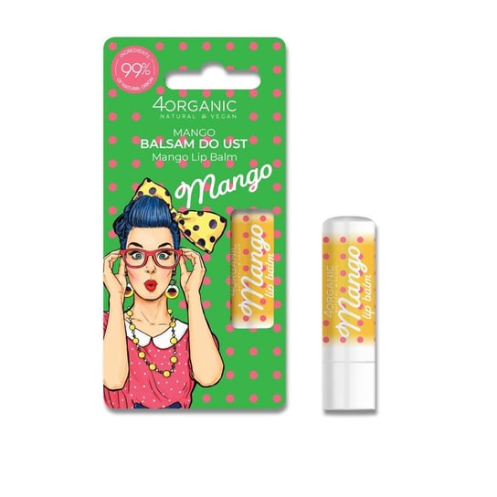 4organic,Pin-up Girl naturalny balsam do ust Mango 5g 4Organic