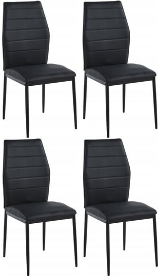 4Szt Krzesło Tapicerowane Ekoskóra Do Jadalni Salonu Biura Stylowe Mocne 4X Mark Kontrast