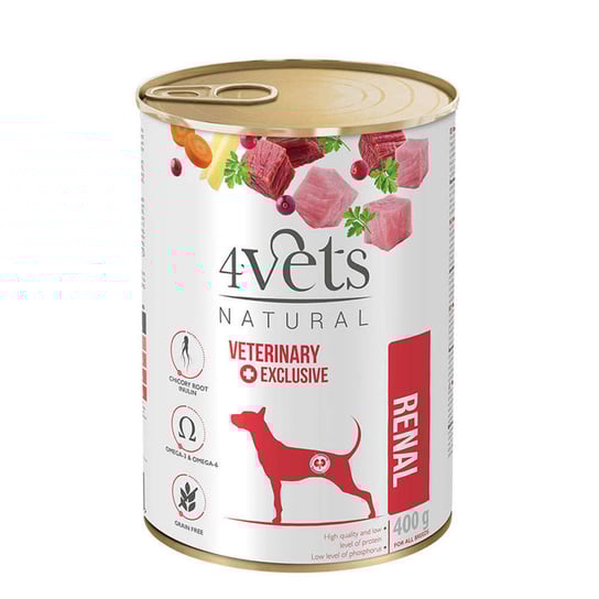 4Vets Natural Renal mokra karma weterynaryjna dla psa z niewydolnością nerek 400g 4VETS