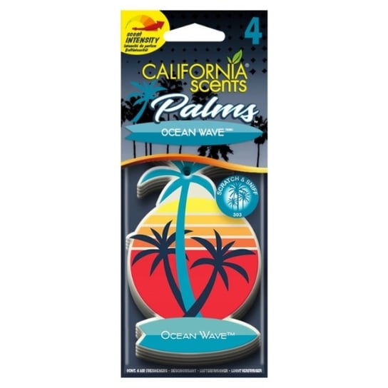 4x California Car Scents Zapach samochodowy zawieszka Palm Ocean Wave California Scents