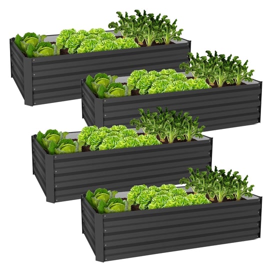 4x Donica do podwyższonych grządek na rośliny/kwiaty/warzywa 120x60x30 cm ML-DESIGN