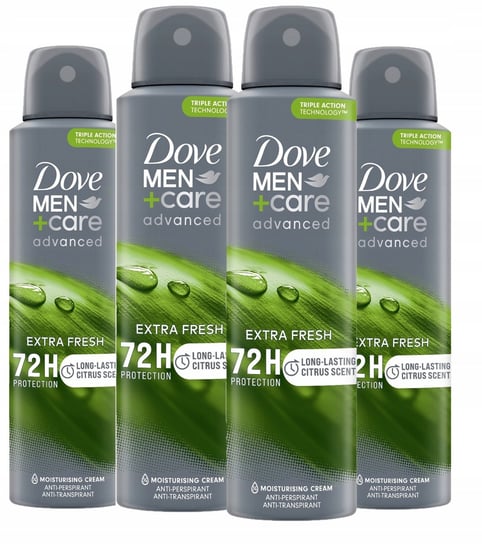 4x Dove Men+Care Antyperspirant w Sprayu 150ml Advanced Care Extra Fresh Dove