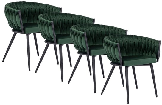 4x EMPOLI  Krzesło Welur Zielony MEBEL ELITE