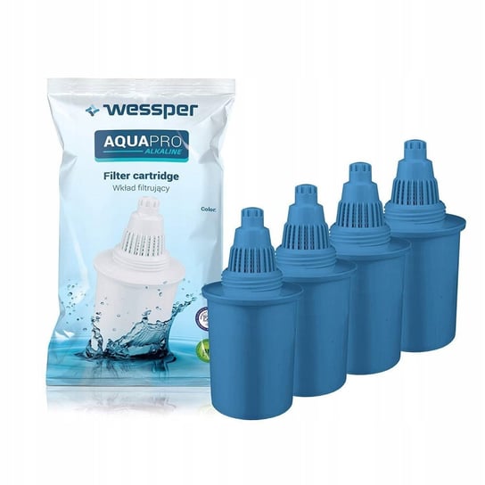 4X Filtr Wody Do Dzbanka Wessper Aquapro Alkaline, Niebieski Wessper