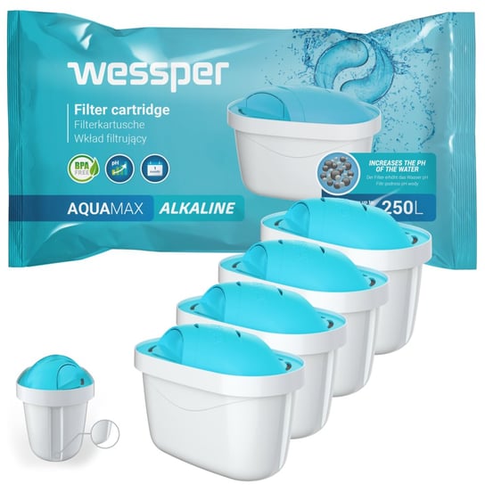 4X Filtr Wody Wessper Ph Alkaline Woda Alkaliczna Do Dzbanków: Brita, Aquaphor, Wessper, Dafi (Zamiennik) Wessper