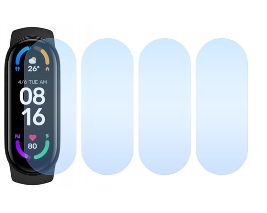 4x Folia hydrożelowa do Xiaomi Mi Band 6 - apgo Smartwatch Hydrogel Protection Ochrona na ekran smartwatcha apgo