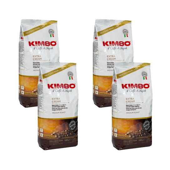 4x Kawa ziarnista KIMBO Extra Cream 1 kg Kimbo