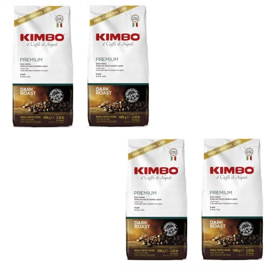 4x Kawa ziarnista KIMBO Premium Coffee Beans Dark Roast 1 kg Kimbo