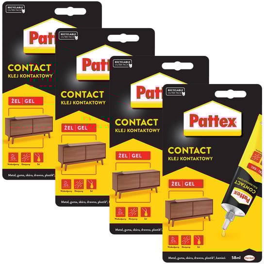 4x Klej kontaktowy Pattex Contact Żel 58ml Henkel