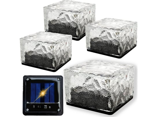 4X Lampa Ogrodowa Solarna Led Najazdowa Kostka Lodu Brukowa Sześcian 7X7Cm PrzydaSie.pl