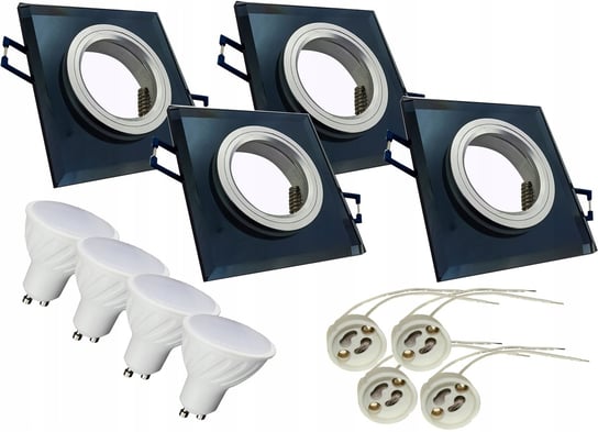 4x Oprawa halogenowa szklana KW stała+LED GU10 4W LED-ONE