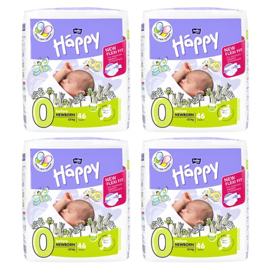 4x Pieluchy HAPPY Before Newborn 46 szt Happy