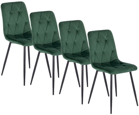 4x ROBIN Krzesło Welur Zielone MEBEL ELITE