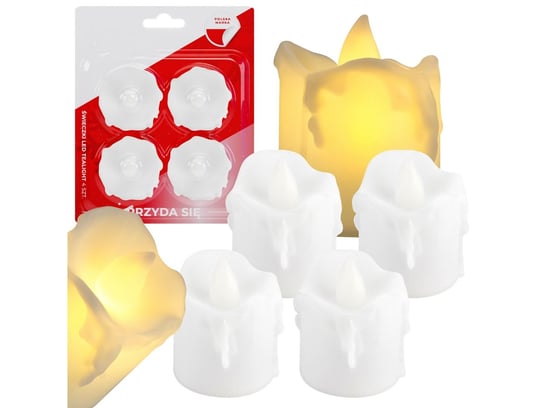 4X Świeczka Na Baterie Led Lampka Tealight 4Szt Wkład Do Znicza Świeca PrzydaSie.pl