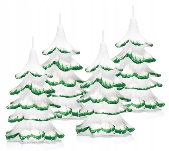 4x świeczki świąteczne choinka 15cm końców zielona DROBO