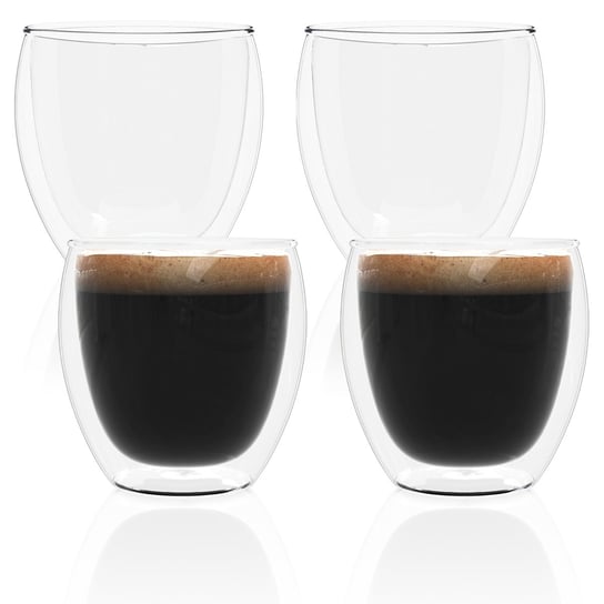 4x Szklanka do espresso dwuścienna przezroczysta - szklanka do kawy szklanka do herbaty szkło termiczne szkło dekoracyjne Intirilife