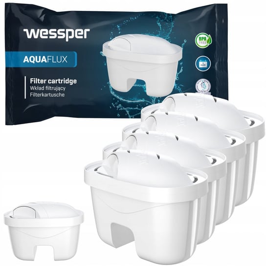 4X Wessper Aquaflux Filtr Do Dzbanków: Brita, Aquaphor, Wessper, Dafi (Zamiennik) Wessper