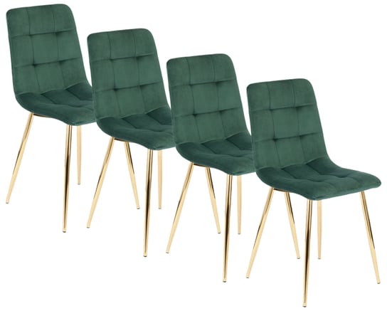 4x YORK Krzesło Zielony/ Złoty Meble Makarowski