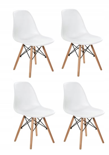 4xkrzesło drewniane nowoczesne skandynawskie białe HOME INVEST INTERNATIONAL