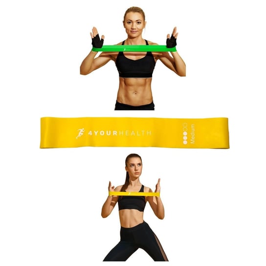 4yourhealth, guma oporowa do ćwiczeń, Mini Band, żółta, 5-10 kg 4yourhealth