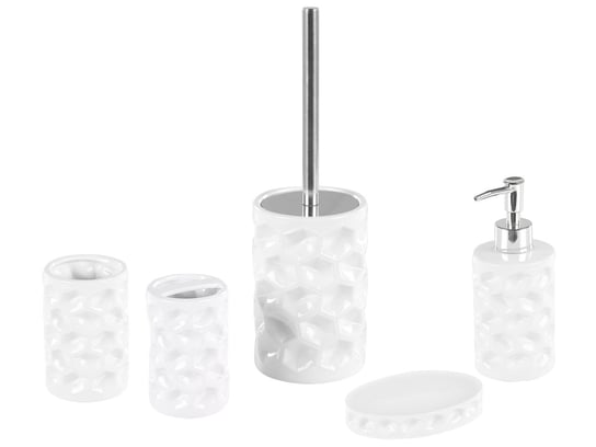 5-częściowy zestaw akcesoriów łazienkowych biały TIRUA Beliani