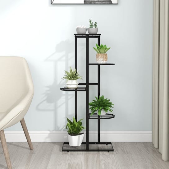 5-poziomowy stojak na kwiaty, 43x22x98 cm, czarny, metalowy vidaXL