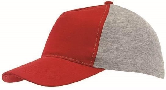 5 segmentowa czapka baseballowa UP TO DATE, czerwony, szary UPOMINKARNIA