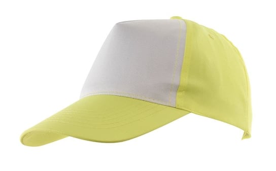 5 segmentowa czapka SHINY, żółty, biały UPOMINKARNIA