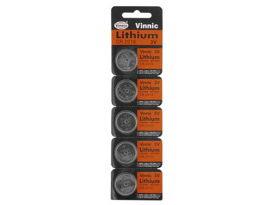 5 szt. Bateria Litowa Vinnic CR2016, 3V. Vinnic