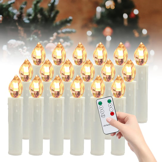 50 -krotnie świece LED Świece Bożego Narodzenia Świece choinkowe bezprzewodowe z timerem ciepłą białą Einfeben