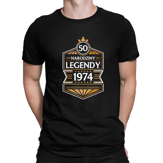 50 lat - Narodziny Legendy 1974 - męska koszulka na prezent Czarna Koszulkowy
