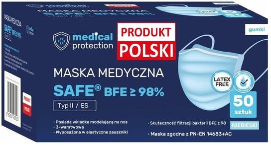 50 szt POLSKIE MASECZKI MEDYCZNE ATEST CE 98% Medical Protection