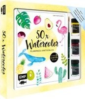 50 x Watercolor - Flamingo, Kaktus & Co. - Das Starter-Set - Die beliebtesten Aquarellmotive in nur 5 Schritten malen Yokota-Barth Lena