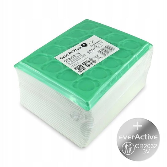 500 sztuk bateria litowa guzikowa 3V - baterie everActive CR 2032 (taca) EverActive