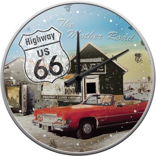 51033 Zegar Ścienny Highway 66 The Mothe Nostalgic-Art Merchandising