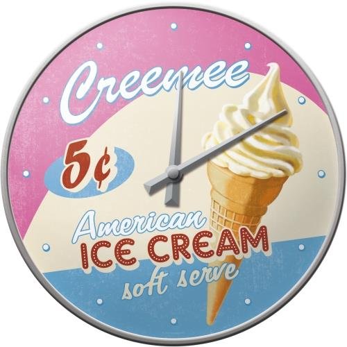 51037 Zegar Ścienny Ice Cream Nostalgic-Art Merchandising