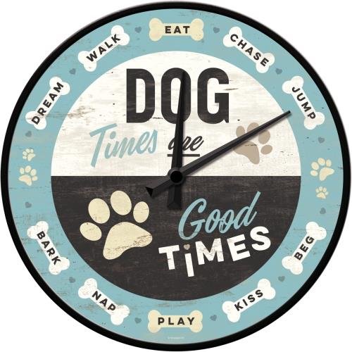51089 Zegar Ścienny Dog Times Nostalgic-Art Merchandising