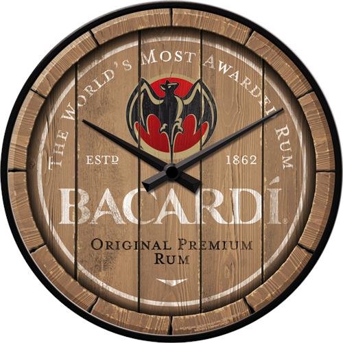 51201 Zegar ścienny Bacardi Wood Barrel Nostalgic-Art Merchandising