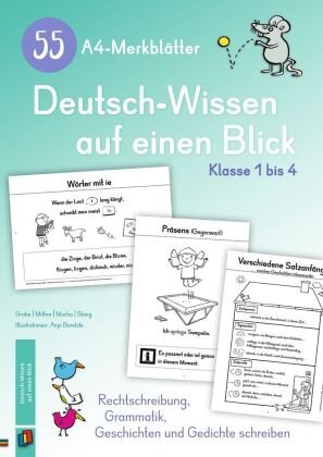 55 A4-Merkblätter Deutsch-Wissen auf einen Blick - Klasse 1 bis 4 Verlag an der Ruhr